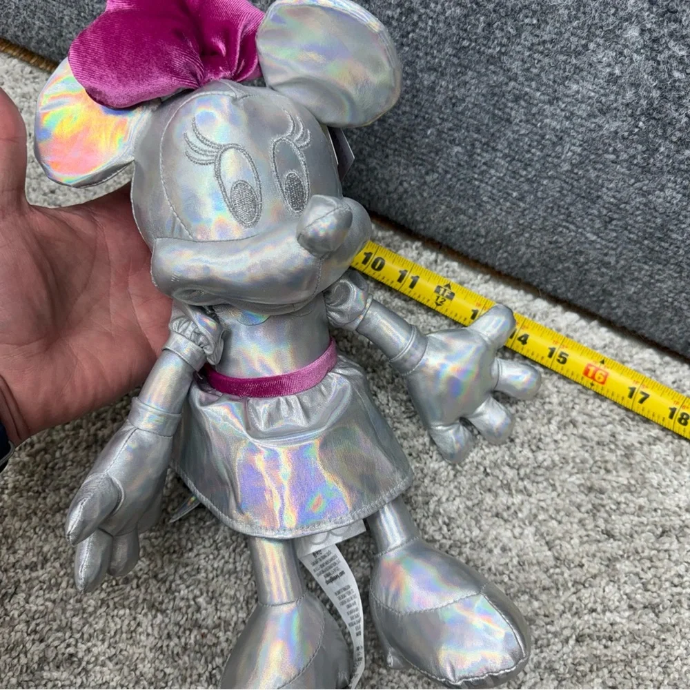 Disney Minnie Mouse plush‎ 100th anniversary silver platinum pink toy